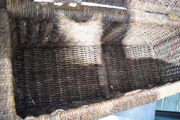 Wicker Style Basket w/ Lid. - Image 4 of 5