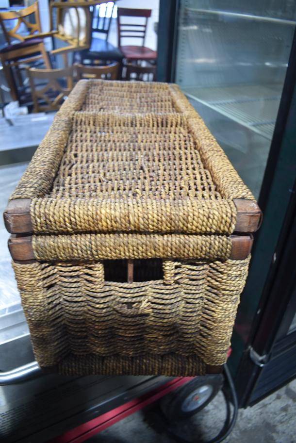 Wicker Style Basket w/ Lid. - Image 5 of 5
