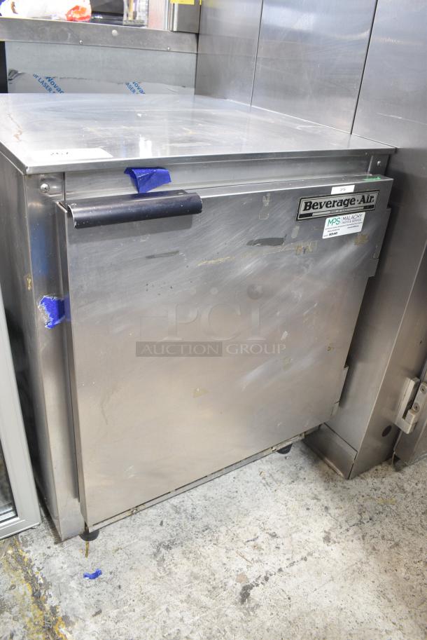 Beverage Air UCR27 Stainless Steel Commercial Single Door Undercounter Cooler. 115 Volts, 1 Phase. Tested and Working! - Image 1 of 5
