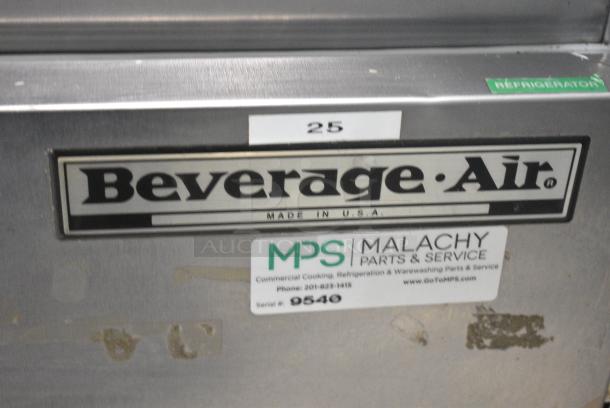 Beverage Air UCR27 Stainless Steel Commercial Single Door Undercounter Cooler. 115 Volts, 1 Phase. Tested and Working! - Image 2 of 5