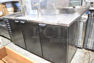 Beverage Air DD78HC-1-B Metal Commercial Direct Draw Kegerator w/ 2 Double Tap Beer Towers and Couplers. 115 Volts, 1 Phase. Tested and Working!