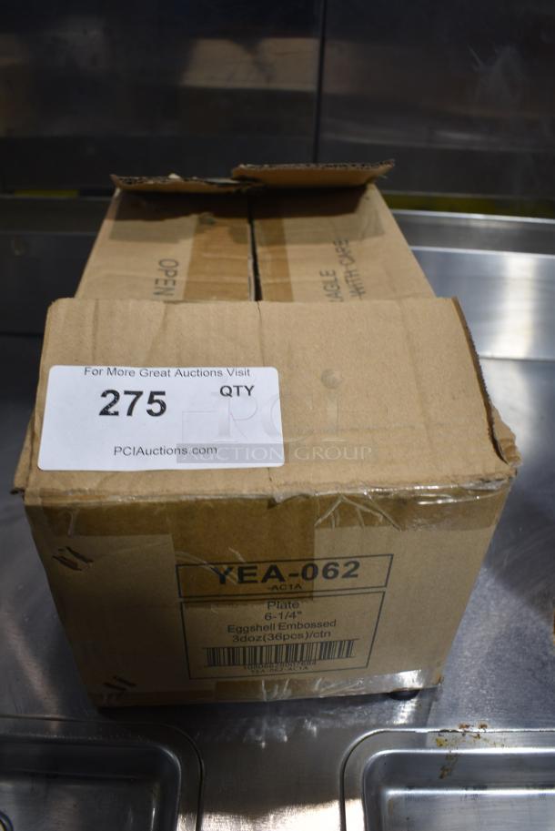 Box of 36 BRAND NEW! Tuxton YEA-062 White Ceramic Plates. 6-1/4" - Image 2 of 4