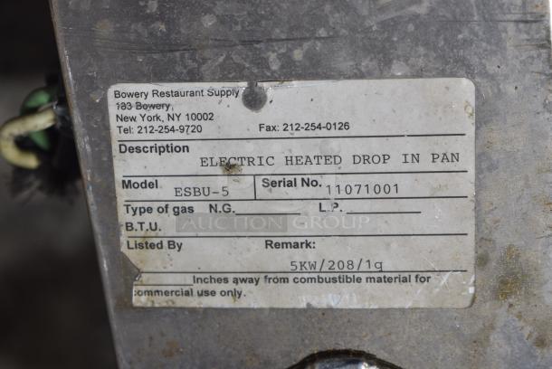 ESBU-5 Stainless Steel Commercial Steam Table Drop In. 208 Volts, 1 Phase. - Image 5 of 5