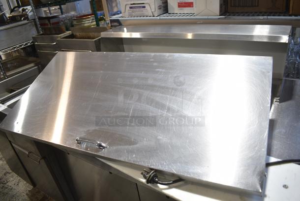 True TSSU-48-18M-B  Stainless Steel Commercial Sandwich Salad Prep Table Bain Marie Mega Top on Commercial Casters. 115 Volts, 1 Phase. Tested and Working! - Image 5 of 9