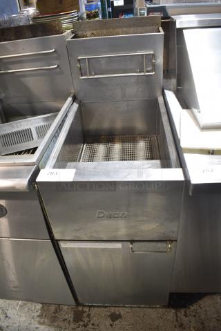2017 Dean SR142GP Stainless Steel Commercial Floor Style Propane Gas Powered Deep Fat Fryer. 105,000 BTU.
