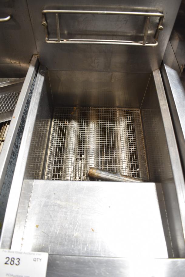 2017 Dean SR142GP Stainless Steel Commercial Floor Style Propane Gas Powered Deep Fat Fryer. 105,000 BTU. - Image 3 of 5