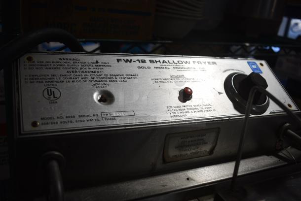 Gold Medal FW-12 Stainless Steel Commercial Countertop Shallow Fryer. 208/240 Volts. - Image 3 of 6