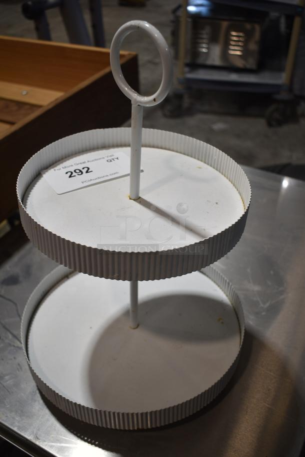 White Metal Countertop 2 Tier Cupcake Rack. - Image 1 of 5