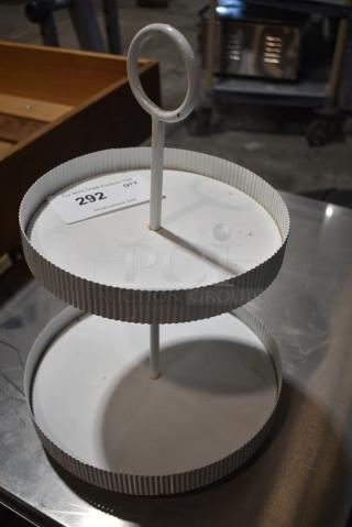 White Metal Countertop 2 Tier Cupcake Rack.