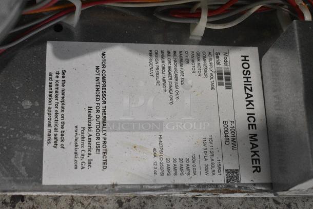 Hoshizaki F-1001MWJ Stainless Steel Commercial Ice Machine Head. 115 Volts, 1 Phase. - Image 3 of 3