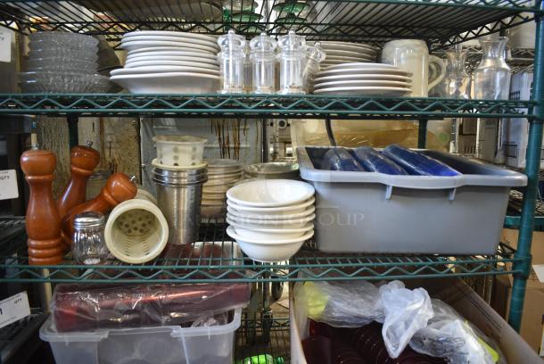 ALL ONE MONEY! Tier Lot of Various Items Including Ceramic Bowls, Salt Grinder Shakers, and Poly Beverage Tumblers - Image 1 of 4