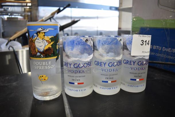 4 Beverage Glasses. 3 Grey Goose and 1 Double Espresso. 4 Times Your Bid! - Image 1 of 4