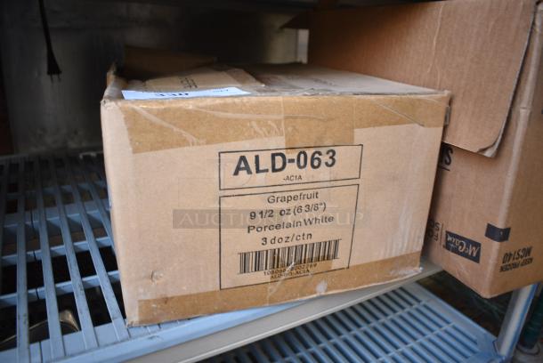 Box of 36 BRAND NEW! Tuxton ALD-063 Grapefruit 9-1/2 oz Ceramic White Bowls. - Image 2 of 3