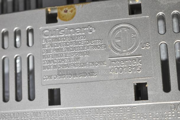Cuisinart CPT-180 Metal Countertop 4 Slot Toaster. 120 Volts, 1 Phase. - Image 5 of 5