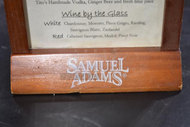 ALL ONE MONEY! Lot of 18 Wooden Countertop Menu Holders - Image 3 of 4