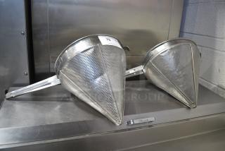 2 Metal China Cap Strainer. 2 Times Your Bid!