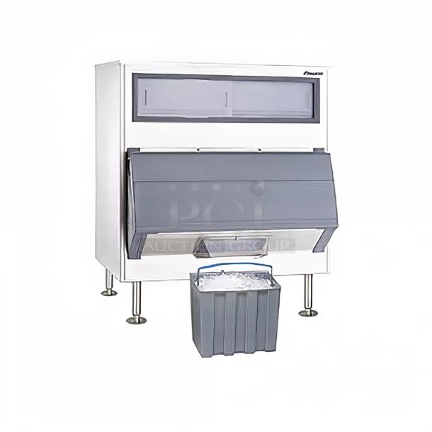 BRAND NEW SCRATCH AND DENT! Follett DEV1010SG-48 Stainless Steel Commercial 48" Ice Storage Bin with Bagger Kit - 1000 lb. Stock Picture Used as Gallery - Image 1 of 6