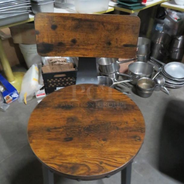 Wood/Metal Bar Height Chair With Footrest. 2XBID - Image 3 of 3
