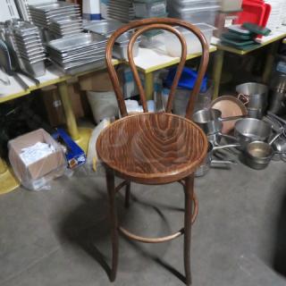 Bent Wood Bar Height Chair With Footrest. 2XBID