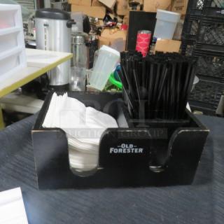 One Wooden Old Forester Bar Caddy.