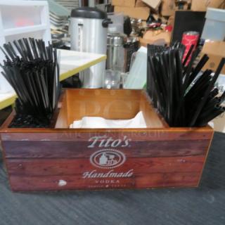 One Wooden Titos Bar Organizer.