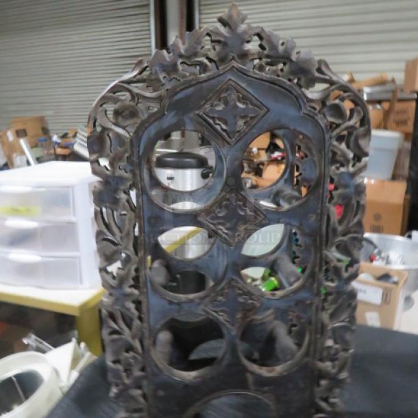 One Wooden Wine Bottle Holder. - Image 1 of 1