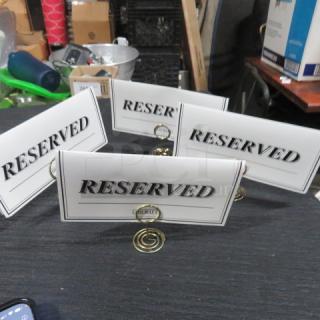Reserved Table Top Signs.
