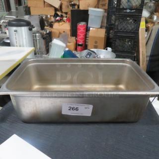 One Full Size 6 Inch Deep Hotel Pan.