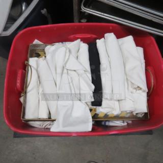 One Mega Lot Of Rolled Flatware./Cloth Napkins.