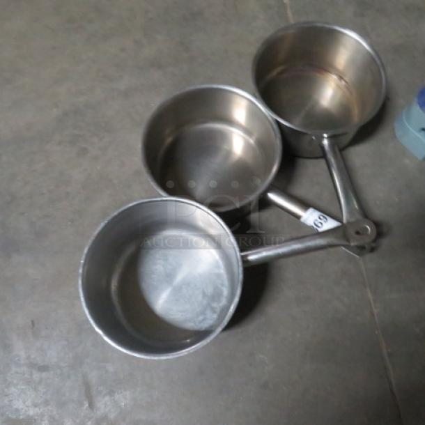 Stainless Steel 8 Inch  Sauce Pots. 3XBID - Image 1 of 1