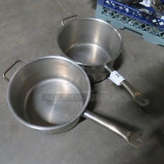 Stainless Steel 10.5 Inch  Sauce Pots. 2XBID