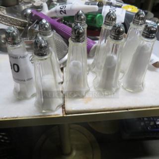 One Lot Of 9 Salt Shakers.
