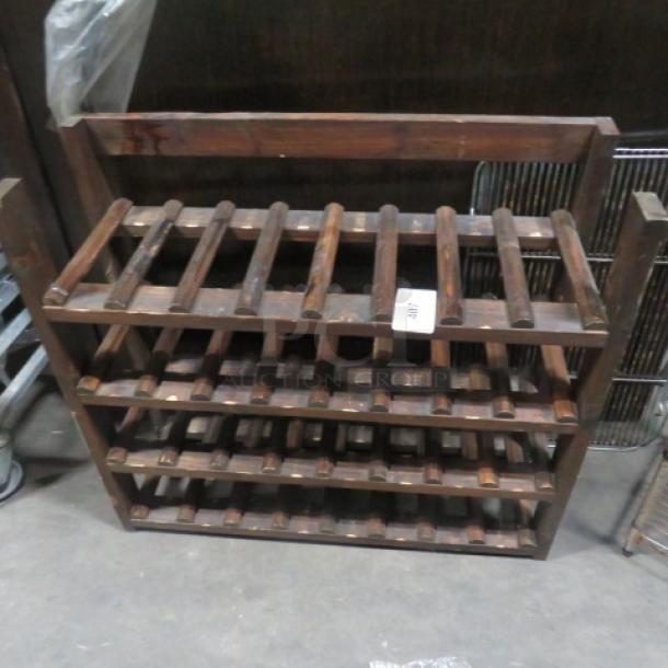 Wooden 4 Shelf Wine Bottle Holder. 31X11X27.5 - Image 1 of 1