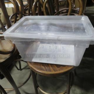 One 5 Gallon Food Storage Container With Lid.