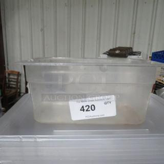 One 1/3 Size 6 Inch Deep Food Storage Container.