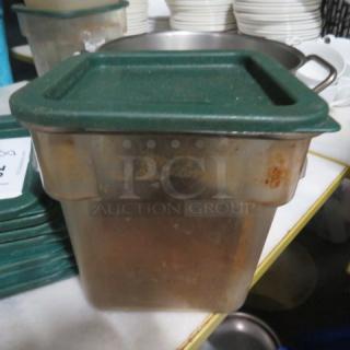 One 4 Quart Food Storage Container With Lid.