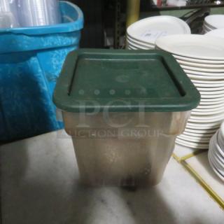One 4 Quart Food Storage Container With Lid.
