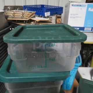 One 2 Quart Food Storage Container With Lid.