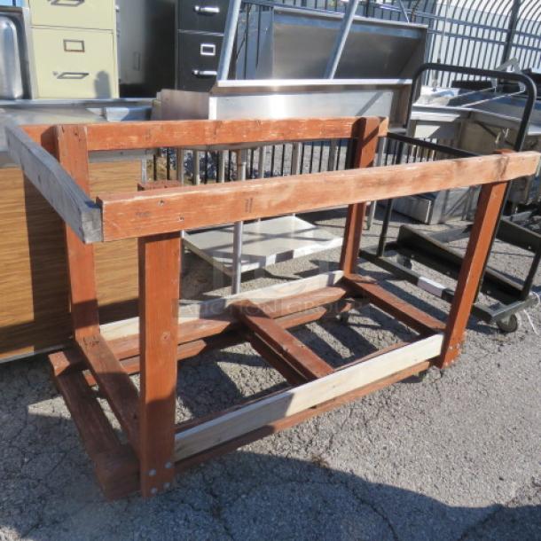 One Wooden Chair Mover On Casters. 64X31X39 - Image 1 of 2