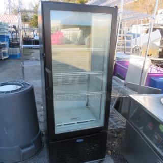 One WORKING Carrier 1 Door Glass Display Cooler With 3 Racks. Model# MC300. 115 Volt. 24.5X24X62.5