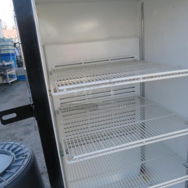 One WORKING Carrier 1 Door Glass Display Cooler With 3 Racks. Model# MC300. 115 Volt. 24.5X24X62.5 - Image 2 of 2