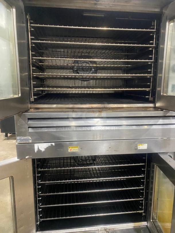 Bakers Pride Cyclone/Superior Series Commercial Stainless Steel Natural Gas Powered Double Stacked Convection Oven! With Wire Oven Racks! Model: BCO11G SN: 555031306004! 120V! On Casters! 2X Your Bid Makes One Unit! - Image 6 of 10