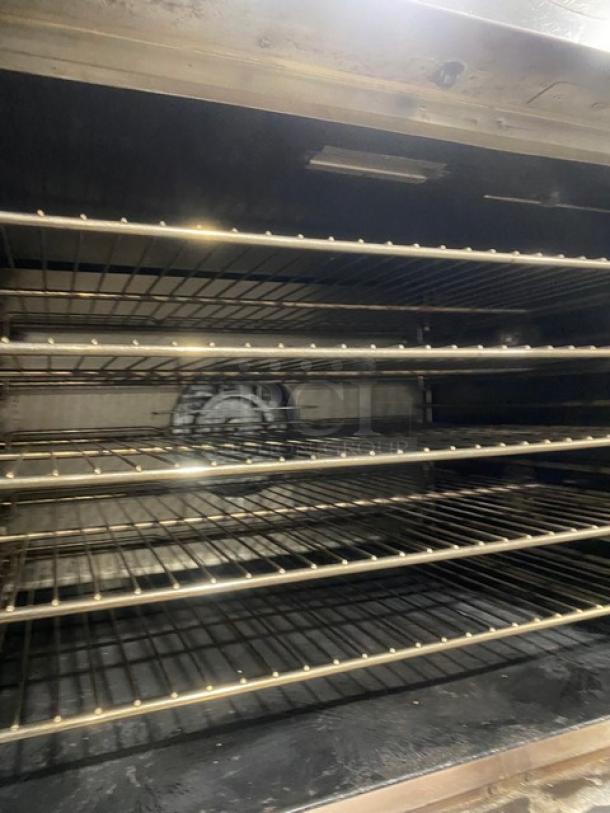 Bakers Pride Cyclone/Superior Series Commercial Stainless Steel Natural Gas Powered Double Stacked Convection Oven! With Wire Oven Racks! Model: BCO11G SN: 555031306004! 120V! On Casters! 2X Your Bid Makes One Unit! - Image 7 of 10