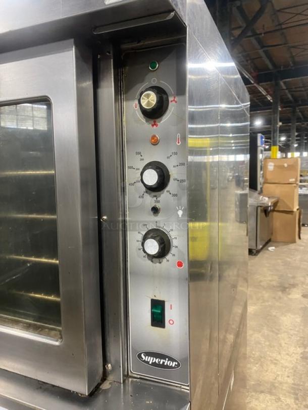 Bakers Pride Cyclone/Superior Series Commercial Stainless Steel Natural Gas Powered Double Stacked Convection Oven! With Wire Oven Racks! Model: BCO11G SN: 555031306004! 120V! On Casters! 2X Your Bid Makes One Unit! - Image 8 of 10