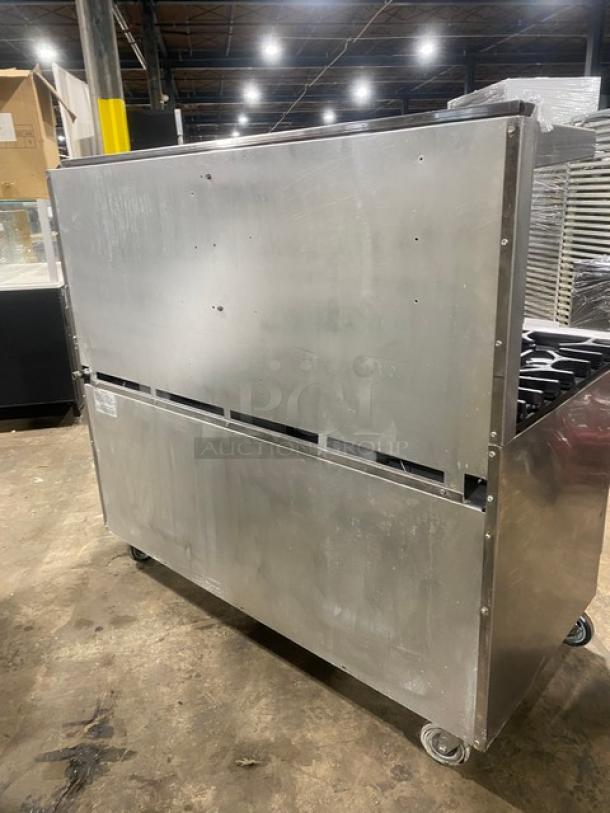 Imperial Commercial Stainless Steel Natural Gas Powered 10 Burner Range/Double Oven Combo! With Back Splash & Overhead Salamander Shelf! With Wired Oven Racks! On Casters! - Image 4 of 10