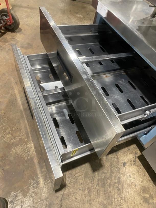 Delfield Commercial Stainless Steel 2 Drawer Refrigerated Chef Base/Equipment Stand! With Enclosed Dry Storage Space! Model: 17C52P SN: 1703150002864! 115V 1 Phase! On Casters! - Image 5 of 8