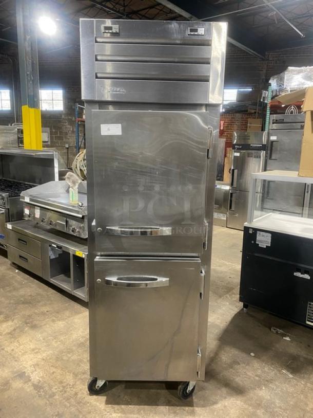 True Commercial Stainless Steel Solid Half Door Dual Temp Refrigerator/Freezer Combo! With Wire Racks! Model: STA1DT-2HS SN: 8399619! 115V 1 Phase! On Casters! - Image 1 of 10