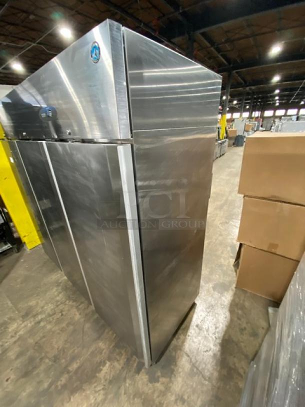 Hoshizaki Commercial Stainless Steel Solid 3 Door Reach In Refrigerator! With Poly Coated Wire Racks! Model: CR3S-FSCL SN: F70019J! 115V 1 Phase! On Casters! - Image 4 of 11