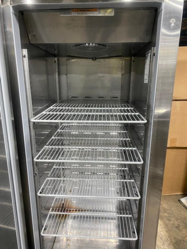Hoshizaki Commercial Stainless Steel Solid 3 Door Reach In Refrigerator! With Poly Coated Wire Racks! Model: CR3S-FSCL SN: F70019J! 115V 1 Phase! On Casters! - Image 8 of 11