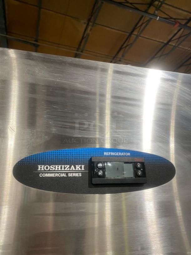 Hoshizaki Commercial Stainless Steel Solid 3 Door Reach In Refrigerator! With Poly Coated Wire Racks! Model: CR3S-FSCL SN: F70019J! 115V 1 Phase! On Casters! - Image 10 of 11